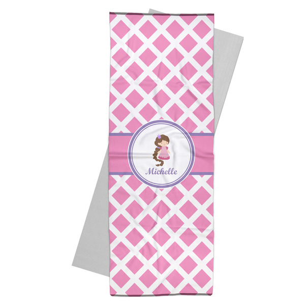 Custom Diamond Print w/Princess Yoga Mat Towel (Personalized)