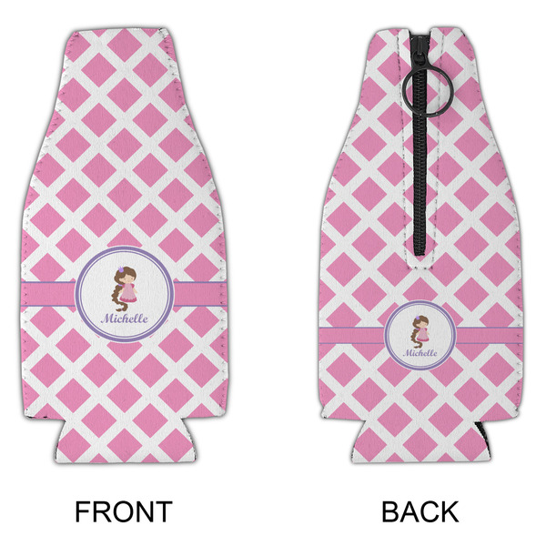 Diamond Print w/Princess Zipper Bottle Cooler - APPROVAL