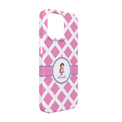 Diamond Print w/Princess iPhone Case - Plastic - iPhone 13 (Personalized)