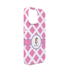 Diamond Print w/Princess iPhone Case - Plastic - iPhone 13 Mini (Personalized)