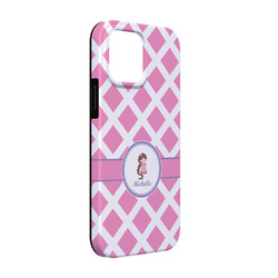 Diamond Print w/Princess iPhone Case - Rubber Lined - iPhone 13 Pro (Personalized)