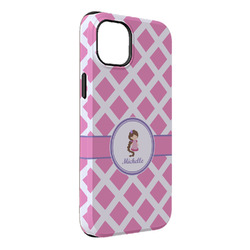 Diamond Print w/Princess iPhone Case - Rubber Lined - iPhone 14 Plus (Personalized)