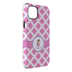 Diamond Print w/Princess iPhone Case - Rubber Lined - iPhone 14 Pro Max (Personalized)