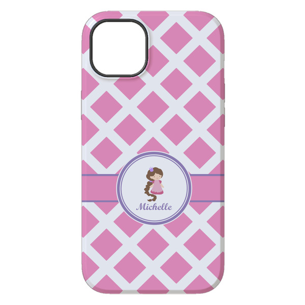Diamond Print w/Princess iPhone 14 Pro Max Tough Case - Back