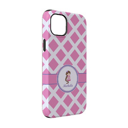 Diamond Print w/Princess iPhone Case - Rubber Lined - iPhone 14 Pro (Personalized)