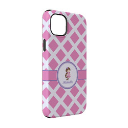 Diamond Print w/Princess iPhone Case - Rubber Lined - iPhone 14 (Personalized)