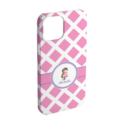 Diamond Print w/Princess iPhone Case - Plastic - iPhone 15 (Personalized)