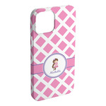 Diamond Print w/Princess iPhone Case - Plastic (Personalized)