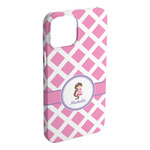 Diamond Print w/Princess iPhone Case - Plastic - iPhone 15 Pro Max (Personalized)