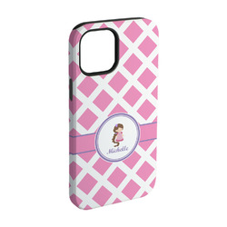 Diamond Print w/Princess iPhone Case - Rubber Lined - iPhone 15 Pro (Personalized)
