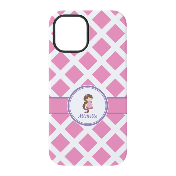 Diamond Print w/Princess iPhone 15 Tough Case - Back