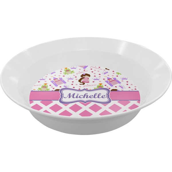 Custom Princess & Diamond Print Melamine Bowl - 12 oz (Personalized)