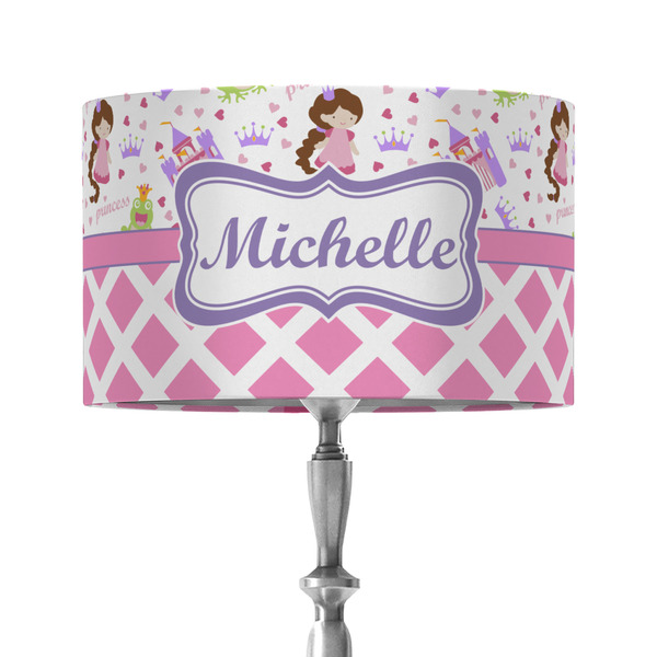 Princess & Diamond Print 12" Drum Lampshade - ON STAND (Fabric)