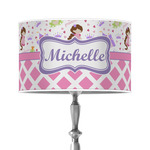Princess & Diamond Print 12" Drum Lamp Shade - Poly-film (Personalized)