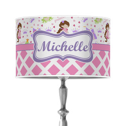 Princess & Diamond Print 12" Drum Lamp Shade - Poly-film (Personalized)