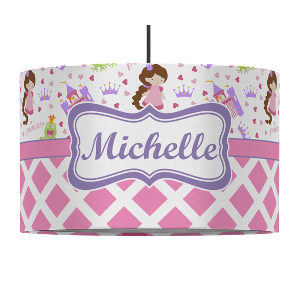Princess & Diamond Print 12" Drum Lampshade - PENDANT (Fabric)