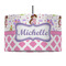 Princess & Diamond Print 12" Drum Pendant Lamp - Fabric (Personalized)
