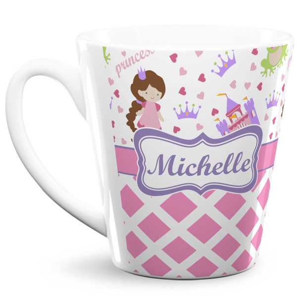 Custom Princess & Diamond Print 12 Oz Latte Mug (Personalized)