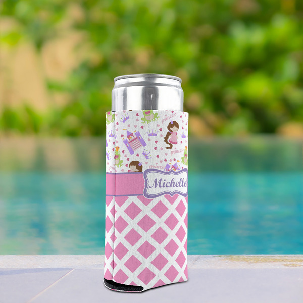 Princess & Diamond Print Can Cooler - Tall 12oz - In Context