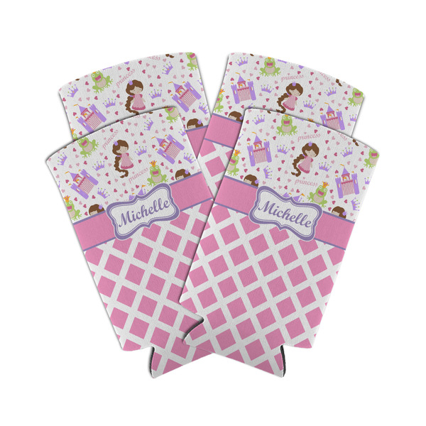 Custom Princess & Diamond Print Can Cooler (tall 12 oz) - Set of 4 (Personalized)