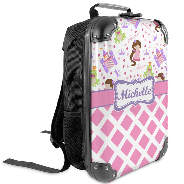 Custom Princess & Diamond Print Kids Hard Shell Backpack (Personalized)