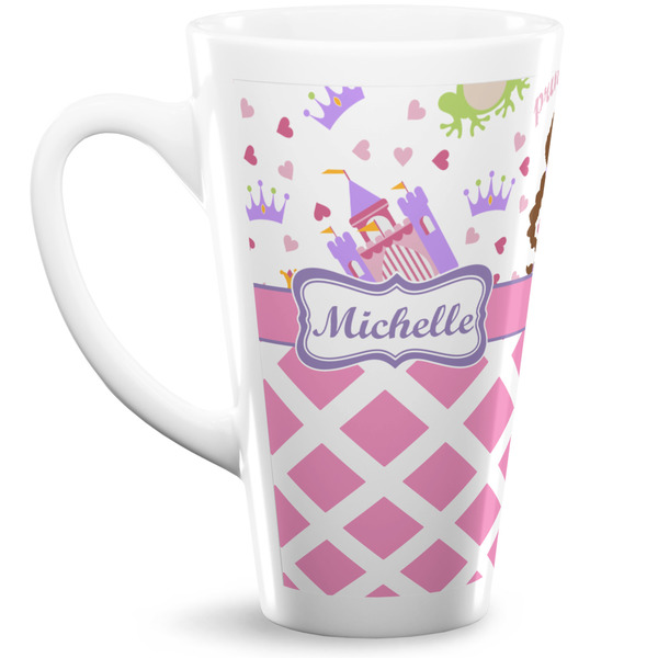 Custom Princess & Diamond Print 16 Oz Latte Mug (Personalized)