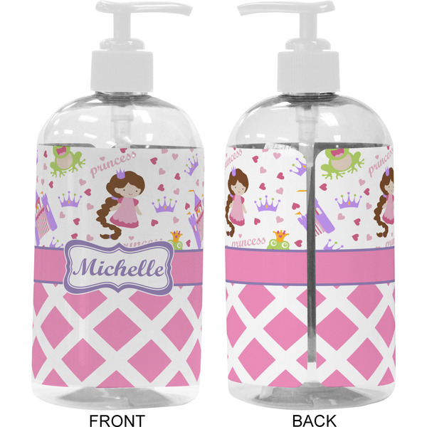 Princess & Diamond Print 16 oz Plastic Liquid Dispenser- Approval- White