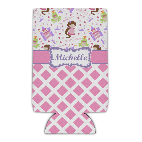 Custom Princess & Diamond Print Can Cooler (16 oz) (Personalized)