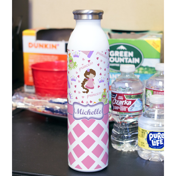 Princess & Diamond Print 20oz Water Bottles - Full Print - In Context