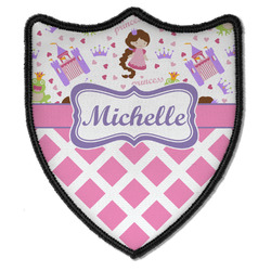 Princess & Diamond Print Iron On Shield Patch B w/ Name or Text