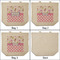 Princess & Diamond Print 3 Reusable Cotton Grocery Bags - Front & Back View