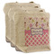Princess & Diamond Print 3 Reusable Cotton Grocery Bags - Front View