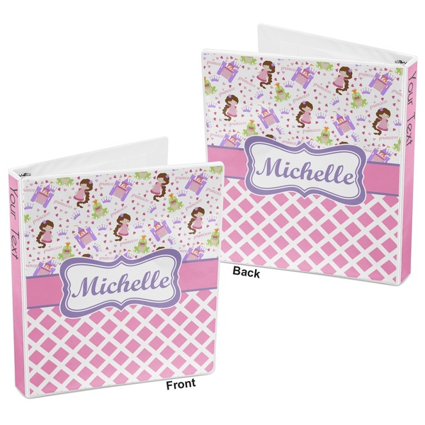 Princess & Diamond Print 3-Ring Binder Front and Back