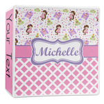 Princess & Diamond Print 3-Ring Binder - 2 inch (Personalized)