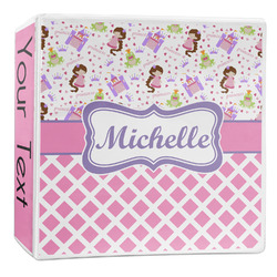 Princess & Diamond Print 3-Ring Binder - 2 inch (Personalized)