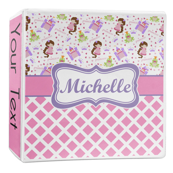 Custom Princess & Diamond Print 3-Ring Binder - 2 inch (Personalized)