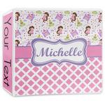 Princess & Diamond Print 3-Ring Binder - 3 inch (Personalized)