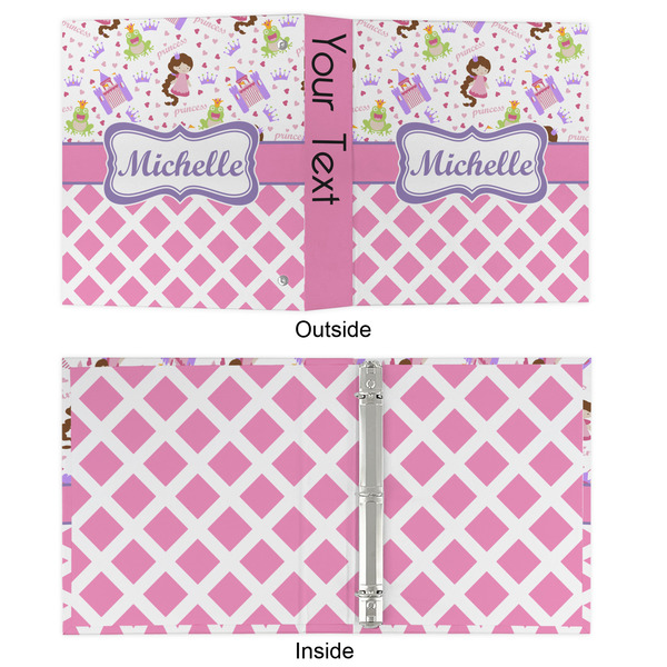 Princess & Diamond Print 3 Ring Binders - Full Wrap - 1" - APPROVAL