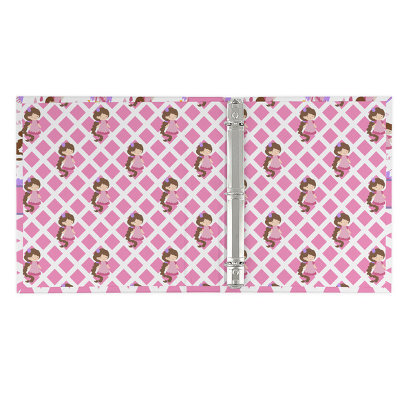 Princess & Diamond Print 3 Ring Binders - Full Wrap - 1" - OPEN INSIDE