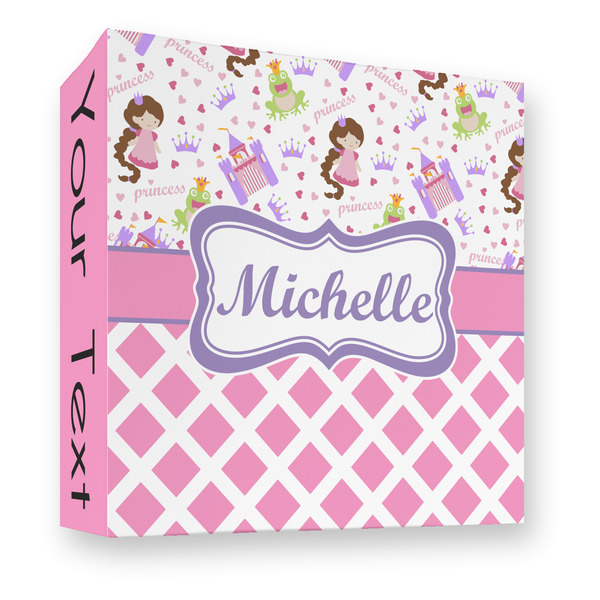 Princess & Diamond Print 3 Ring Binders - Full Wrap - 3" - FRONT