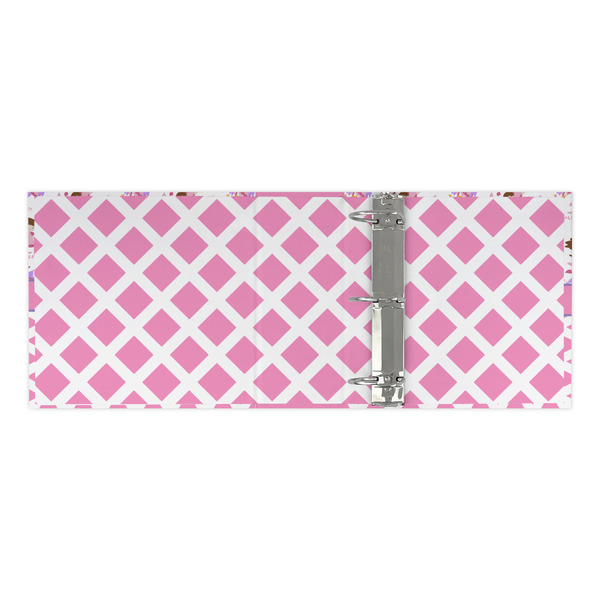 Princess & Diamond Print 3 Ring Binders - Full Wrap - 3" - OPEN INSIDE