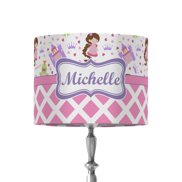 Custom Princess & Diamond Print 8" Drum Lamp Shade - Fabric (Personalized)