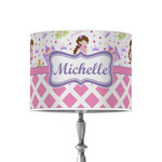 Princess & Diamond Print 8" Drum Lamp Shade - Poly-film (Personalized)