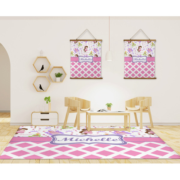 Princess & Diamond Print 8'x10' Indoor Area Rugs - IN CONTEXT