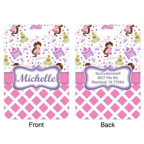 Princess & Diamond Print Aluminum Luggage Tag (Front + Back)