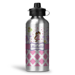 Princess & Diamond Print Water Bottle - Aluminum - 20 oz (Personalized)