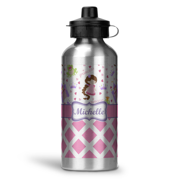 Custom Princess & Diamond Print Water Bottles - 20 oz - Aluminum (Personalized)