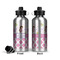 Princess & Diamond Print Aluminum Water Bottle - Front and Back