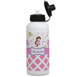 Princess & Diamond Print Water Bottles - Aluminum - 20 oz - White (Personalized)