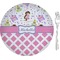 Princess & Diamond Print 8" Glass Appetizer / Dessert Plates - Single or Set (Personalized)